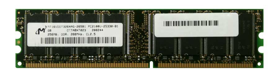 MT16VDDT3264AG-265B1 Micron 256MB PC2100 DDR-266MHz non-ECC Unbuffered CL2.5 184-Pin