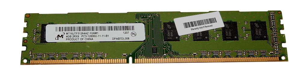MT16JTF51264AZ-1G6M1 Micron 4GB PC3-12800 DDR3-1600MHz non-ECC Unbuffered CL11 240-Pin