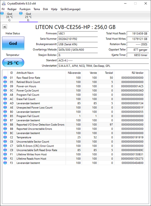 CV8-CE256-HP LITEON 256GB SATA 6Gbps 2.5" SSD