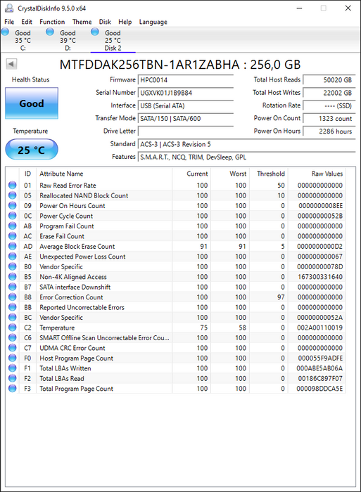 MTFDDAK256TBN-1AR1ZABHA Micron 1100 256GB TLC SATA 6Gbps (PLP) 2.5" SSD