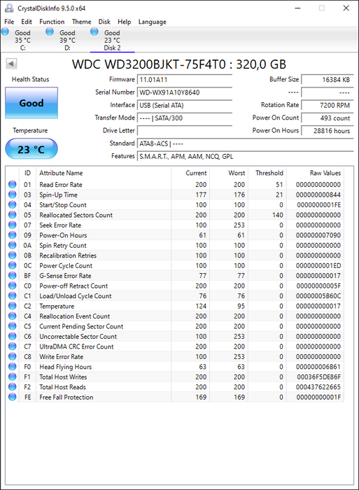 WD3200BJKT-75F4T0 Western Digital Scorpio Black 320GB 7200RPM SATA 3Gbps 16MB Cache 2.5" HDD