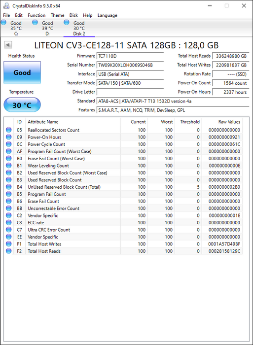 CV3-CE128-11 Lite On CV3 Series 128GB MLC SATA 6Gbps High performance 2.5" SSD