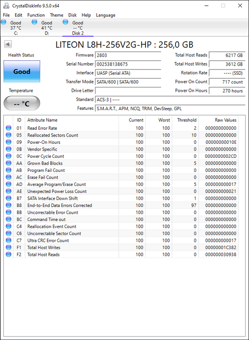 L8H-256V2G-HP Lite On 256GB M.2 2280