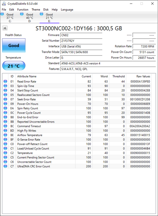ST3000NC002-1DY166 Seagate Constellation CS 3TB 7200RPM SATA 6Gbps 64MB Cache 3.5" HDD
