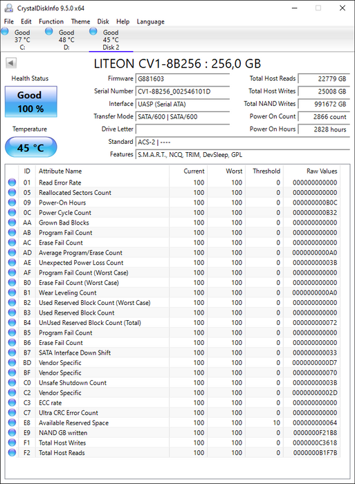 CV1-8B256 Lite On CV1 Series 256GB MLC SATA 6Gbps High performance M.2 2280 SSD