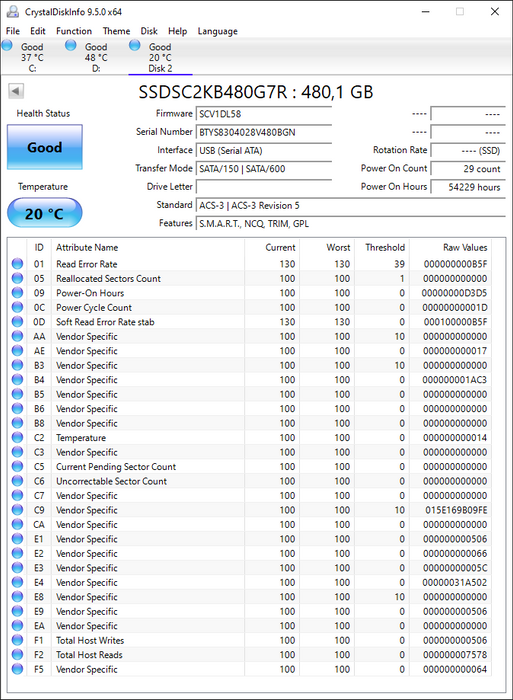 SSDSC2KB480G7R Dell 480GB SATA 6Gbps 2.5" SSD