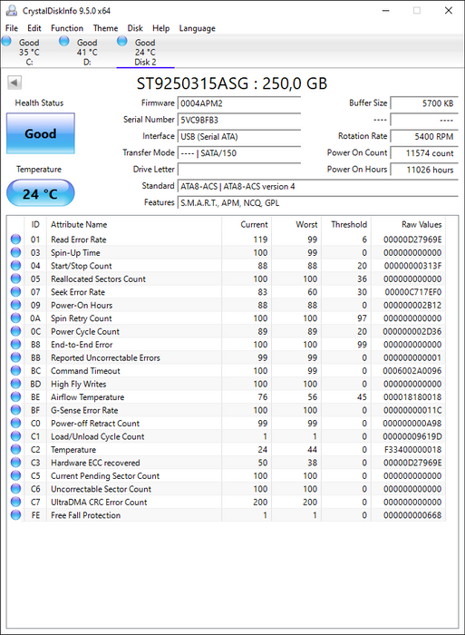 ST9250315ASG Seagate Momentus 5400.6 250GB 5400RPM SATA 3Gbps 8MB Cache 2.5" HDD