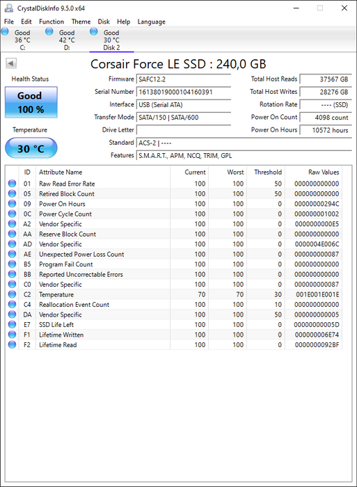 CSSD-F240GBLEB Corsair Force LE Series 240GB TLC SATA 6Gbps 2.5" SSD