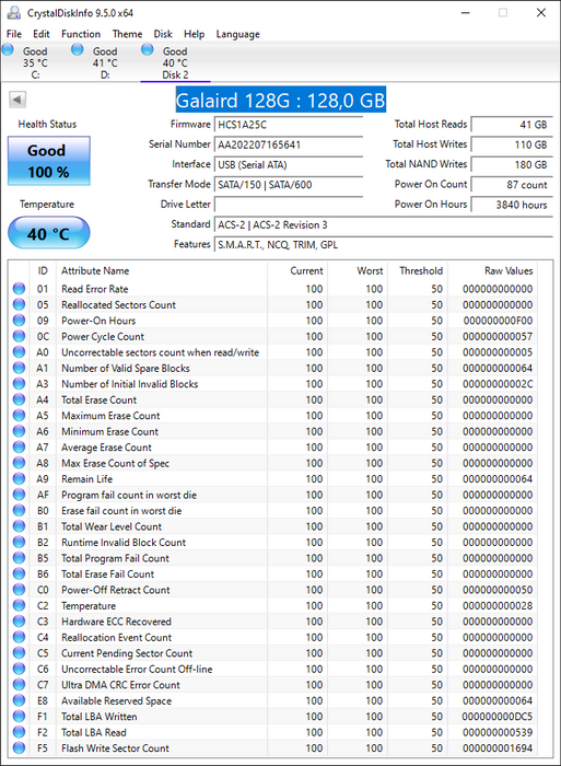 Galaird Q800 128GB SATA 6Gbps 2.5" SSD