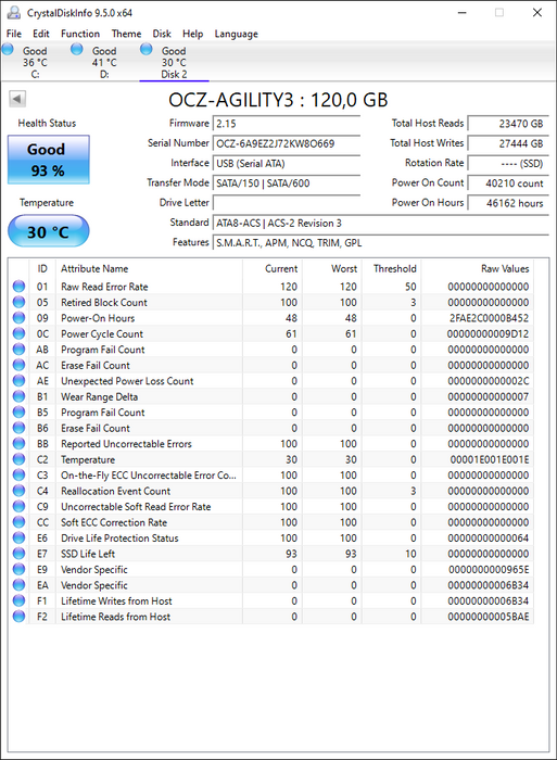AGT3-25SAT3-120G OCZ Agility 3 Series 120GB MLC SATA 6Gbps 2.5" SSD