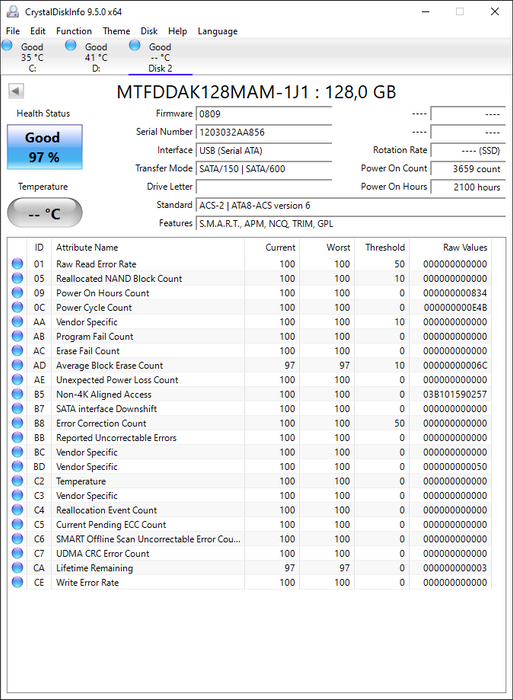 MTFDDAK128MAM-1J1 Micron RealSSD C400 128GB MLC SATA 6Gbps 2.5" SSD