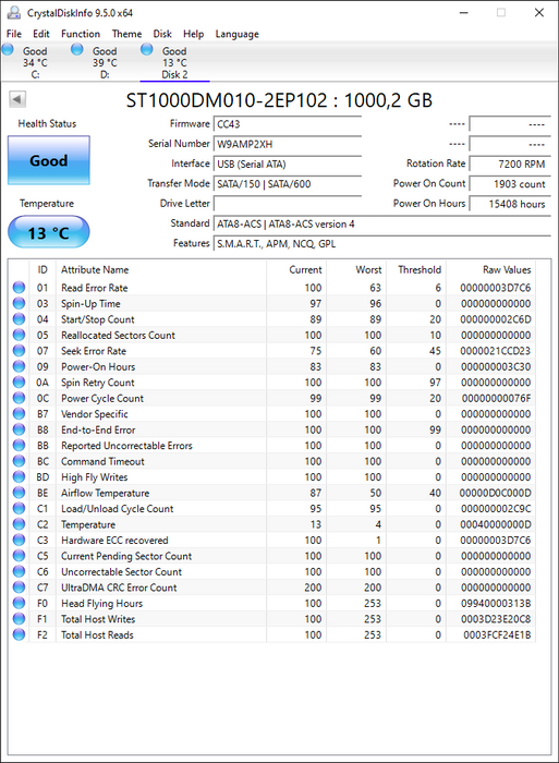 ST1000DM010-2EP102 Seagate BarraCuda 1TB 7200RPM SATA 6Gbps 64MB Cache 3.5" HDD