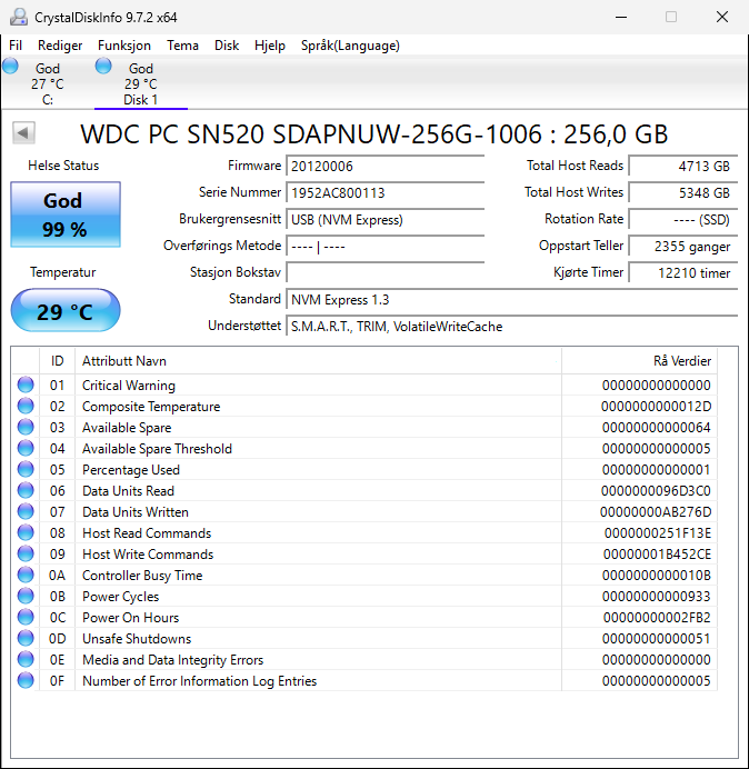 SDAPNUW-256G-1006 Western Digital PC SN520 Series 256GB TLC PCI Express 3.0 x2 NVMe M.2 2280 SSD
