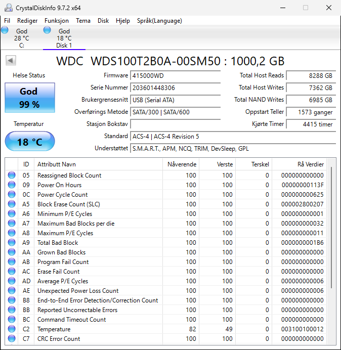WDS100T2B0A-00SM50 Western Digital Blue 3D NAND 1TB TLC SATA 6Gbps 2.5" SSD