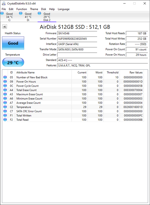 AFF10-512G AirDisk 512GB SATA 6Gbps M.2 2280 SSD