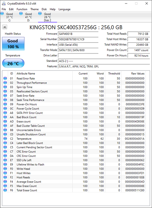 SKC400S37/256G Kingston SSDNow KC400 Series 256GB MLC SATA 6Gbps 2.5" SSD
