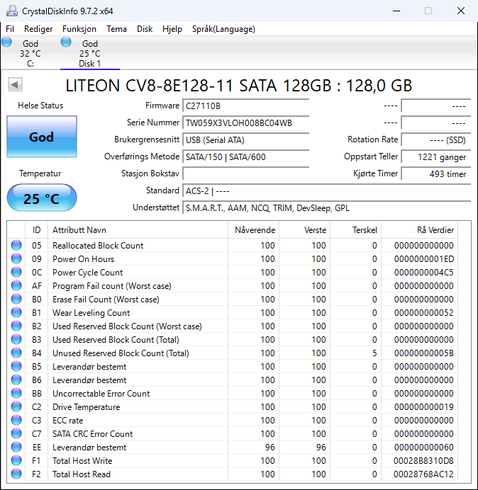 CV8-8E128-11 Lite On 128GB TLC SATA 6Gbps M.2 2280