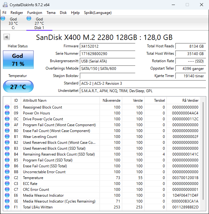 SD9SN8W-128G-1012 SanDisk X600 128GB TLC SATA 6Gbps M.2 2280