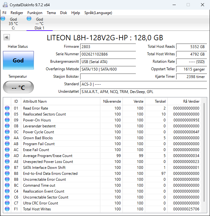 803216-002 HP L8H-128V2G-HP 128GB TLC SATA 6Gbps M.2 2280