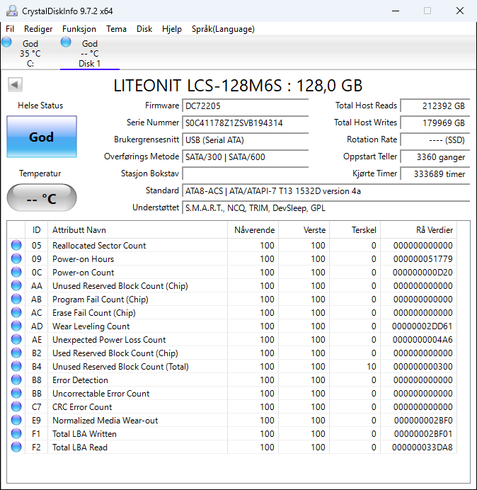 LCS-128M6S Lite On M6S Series 128GB MLC SATA 6Gbps 2.5" SSD