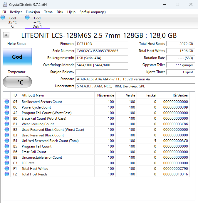 LCS-128M6S Lite On M6S Series 128GB MLC SATA 6Gbps 2.5" SSD