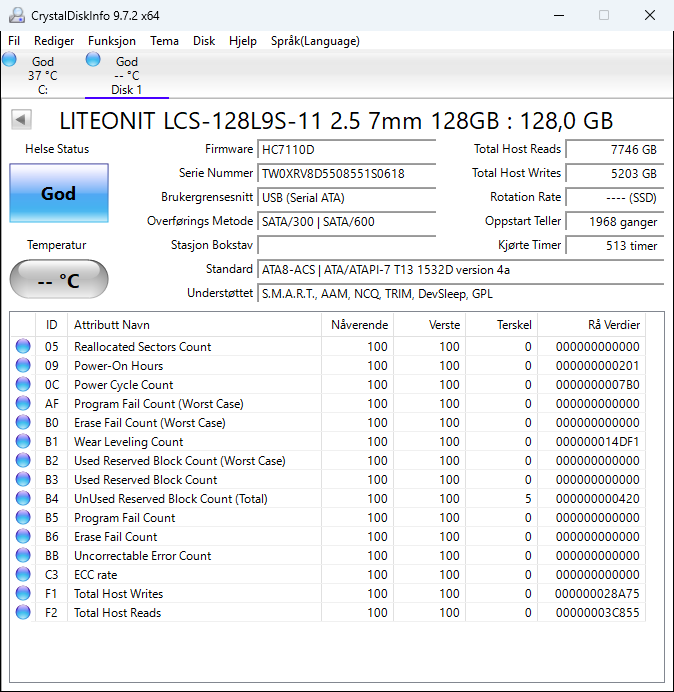 LCS-128L9S-11 Lite On L9S Series 128GB MLC SATA 6Gbps 2.5" SSD