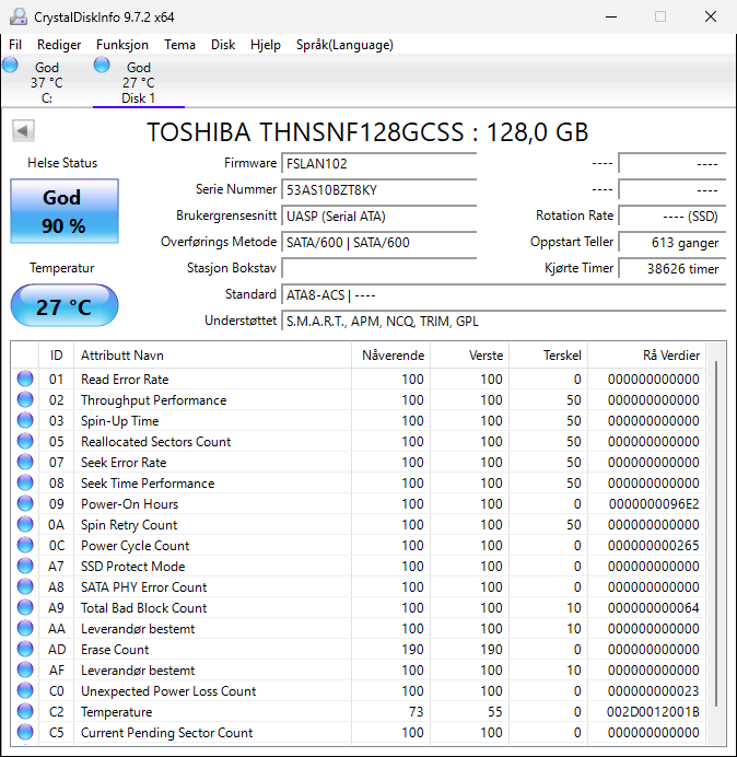 THNSNF128GCSS Toshiba HG5 Series 128GB MLC SATA 6Gbps 2.5" SSD