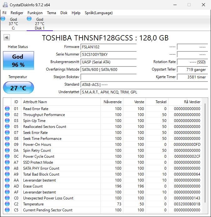 THNSNF128GCSS Toshiba HG5 Series 128GB MLC SATA 6Gbps 2.5" SSD