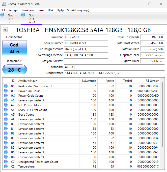 THNSNF128GCSS Toshiba HG5 Series 128GB MLC SATA 6Gbps 2.5" SSD