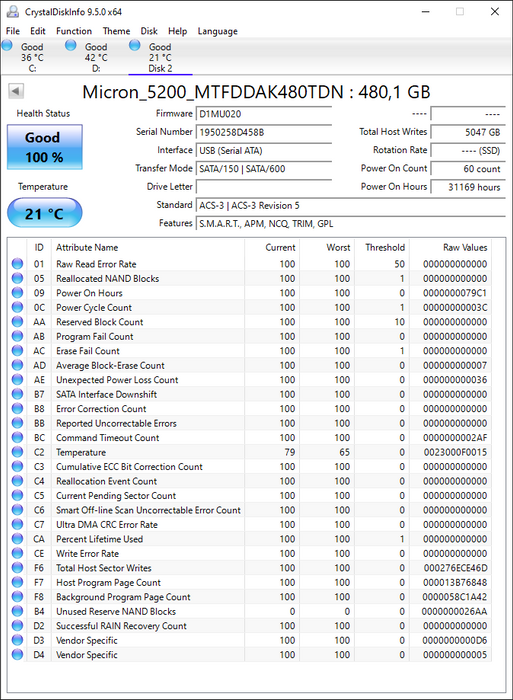 MTFDDAK480TDN Dell 480GB TLC SATA 6Gbps Read Intensive (PLP) 2.5" SSD