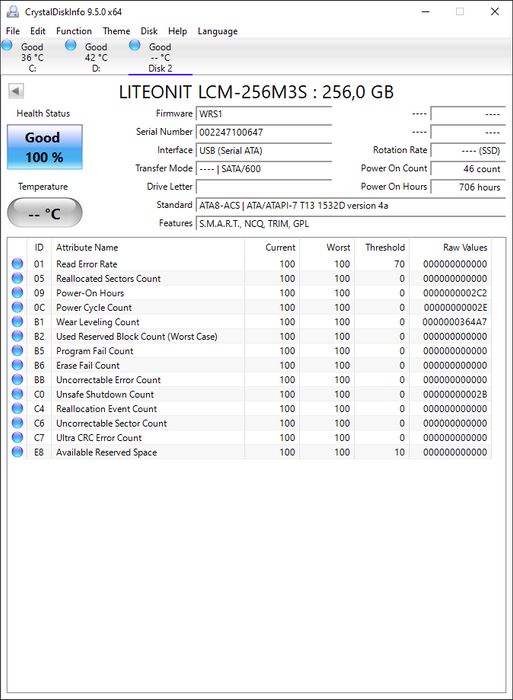 LCM-256M3S Lite On M3S Series 256GB MLC SATA 6Gbps 2.5" SSD