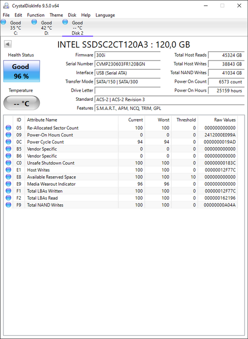 SSDSC2CT120A3 Intel 330 Series 120GB MLC SATA 6Gbps 2.5" SSD