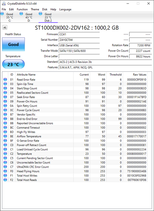 ST1000DX002-2DV162 Seagate FireCuda 1TB 7200RPM SATA 6Gbps 64MB Cache 8GB MLC SSD (4K) 3.5" HDD