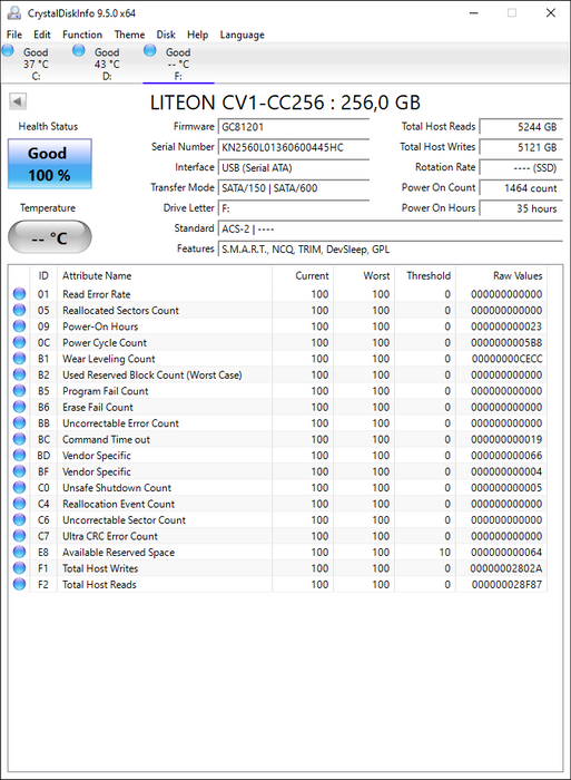 CV1-CC256 LITEON 256GB SATA 6Gbps 2.5" SSD