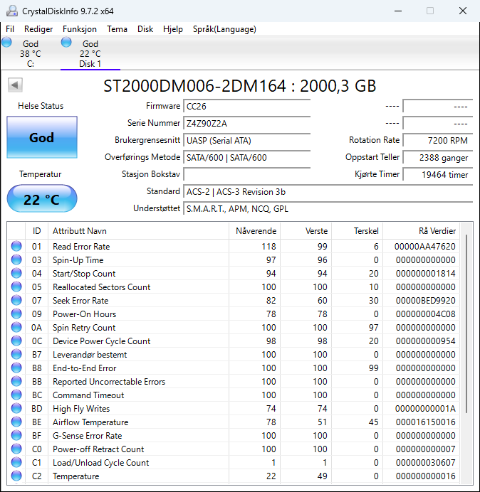 ST2000DM006-2DM164 Seagate BarraCuda 2TB 7200RPM SATA 6Gbps 64MB Cache (4K) 3.5" HDD