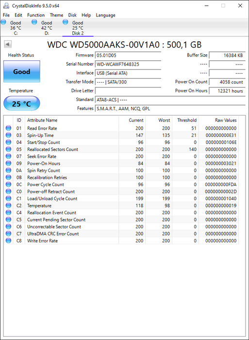 WD5000AAKS-00V1A0 Western Digital Caviar Blue 500GB 7200RPM SATA 3Gbps 16MB Cache 3.5" HDD