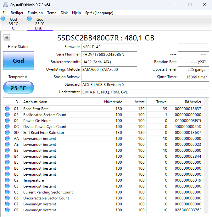 SSDSC2BB480G7 Intel DC S3520 Series 480GB MLC SATA 6Gbps (AES-256 / PLP) 2.5" SSD