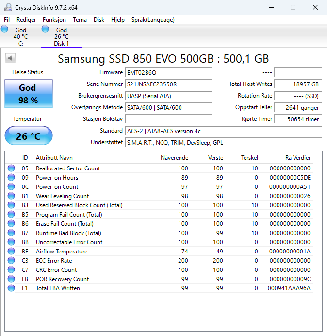 MZ7LN500 Samsung 850 EVO Series 500GB TLC SATA 6Gbps (AES-256 / TCG Opal 2.0) 2.5" SSD