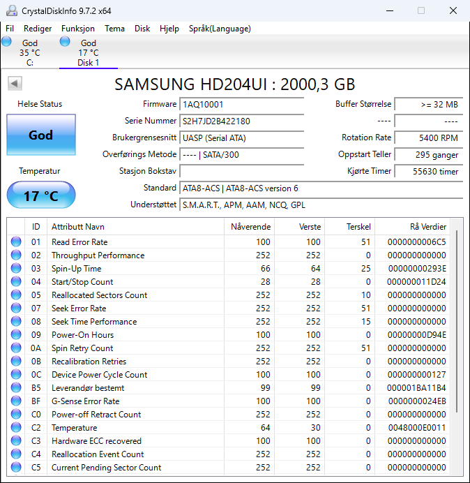 HD204UI Samsung Spinpoint F4EG 2TB 5400RPM SATA 3Gbps 32MB Cache 3.5" HDD