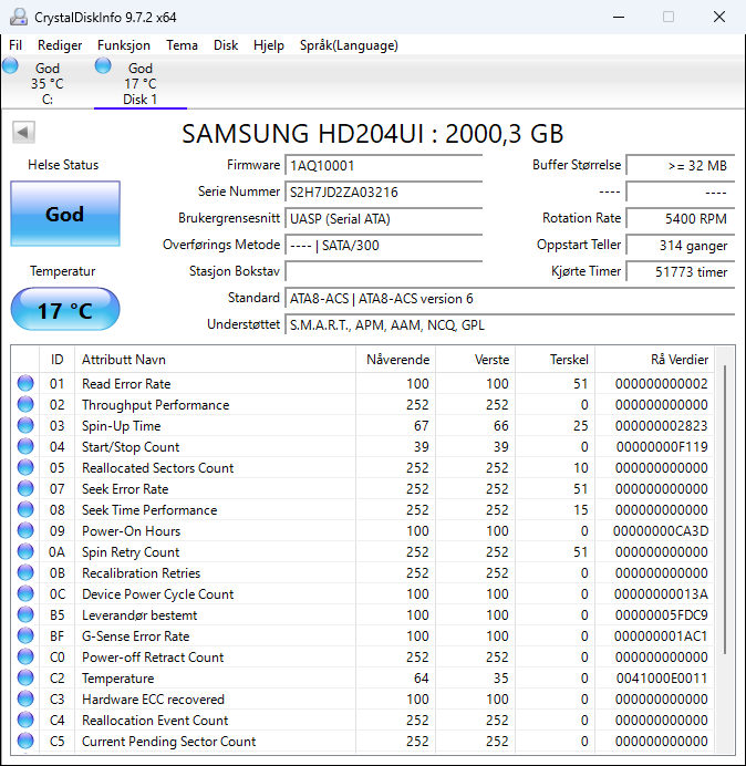 HD204UI Samsung Spinpoint F4EG 2TB 5400RPM SATA 3Gbps 32MB Cache 3.5" HDD