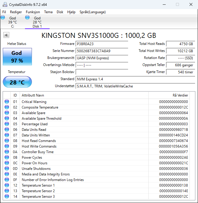 SNV3S/1000G Kingston 1000GB PCI Express NVMe 4.0 x4 M.2 2280