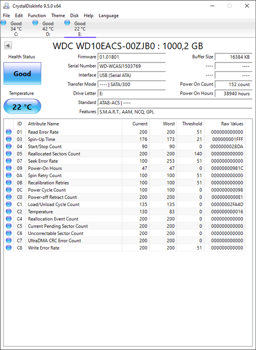WD10EACS-00ZJB0 Western Digital Caviar Green 1TB 7200RPM SATA 3Gbps 16MB Cache 3.5" HDD