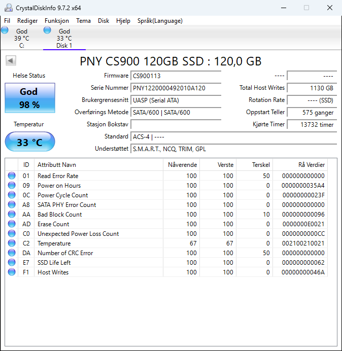 SSD7SC120GCS900 PNY CS900 120GB SATA 6Gbps 2.5" SSD
