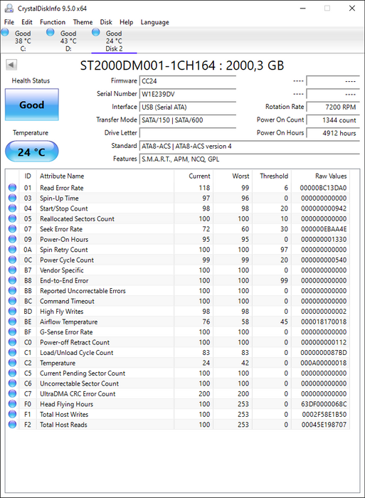 ST2000DM001-1CH164 Seagate Barracuda 2TB 7200RPM SATA 6Gbps 64MB Cache 3.5" HDD