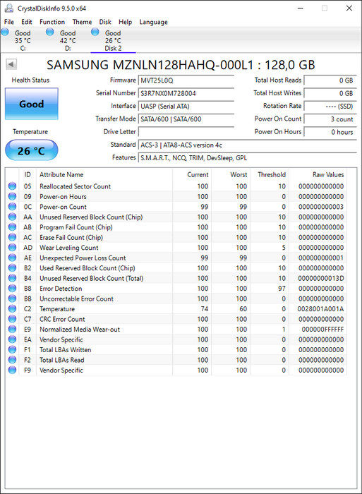 MZNLN128HAHQ-000L1 Samsung 128GB M.2 2280