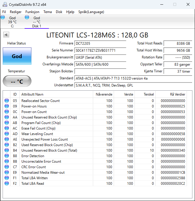 LCS-128M6S Lite On M6S Series 128GB MLC SATA 6Gbps 2.5" SSD