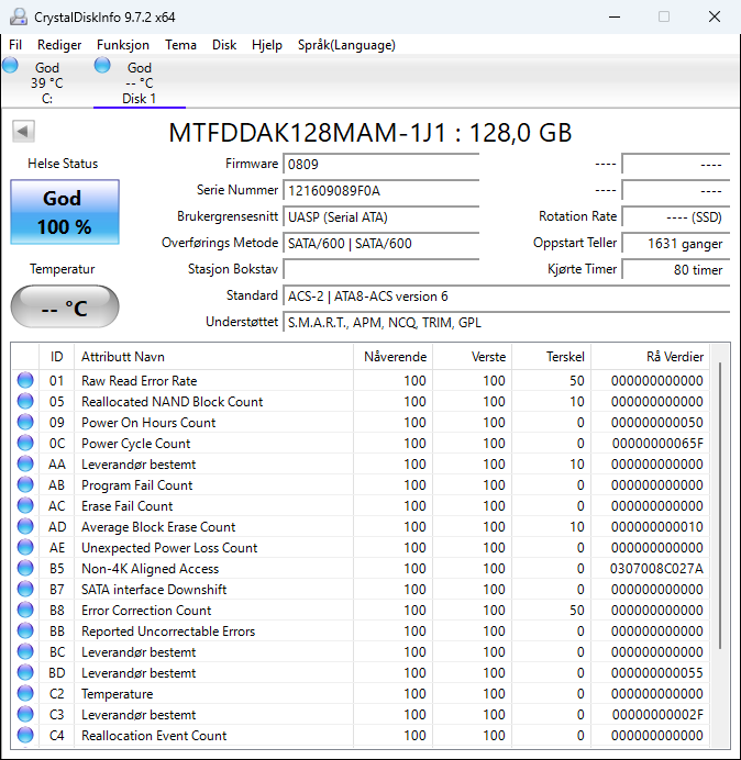 MTFDDAK128MAM-1J1 Micron C400 128GB MLC SATA 6Gbps 2.5" SSD