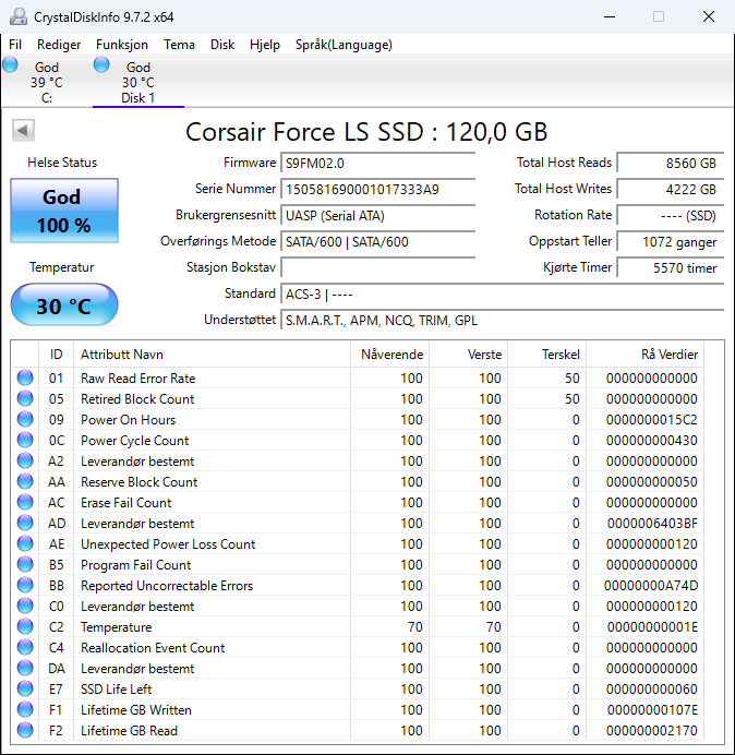 CSSD-F120GBLS Corsair Force LS Series 120GB MLC SATA 6Gbps 2.5" SSD