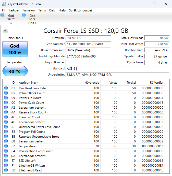 CSSD-F120GBLS Corsair Force LS Series 120GB MLC SATA 6Gbps 2.5" SSD