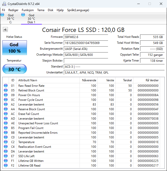 CSSD-F120GBLSB Corsair Force LS Series 120GB MLC SATA 6Gbps 2.5" SSD